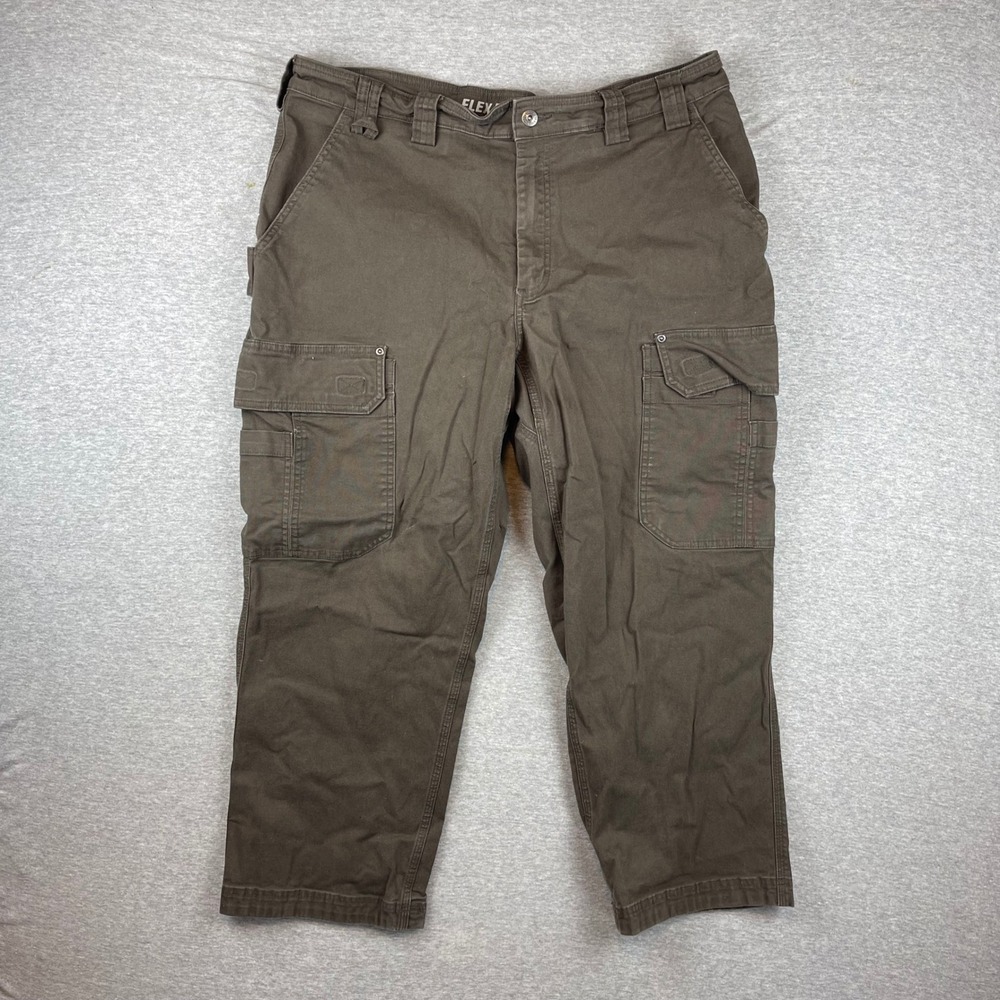 Duluth Trading Co Flex Fire Hose Cargo Pants Mens 40x28 Brown Work Trousers